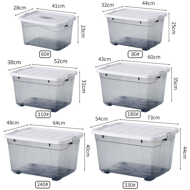 Prozirni plastični pravokutni spremnik za vodu s poklopcem, ručni držač, kapacitet 0–5 L
