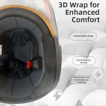 LOVIS/LOVSI ABS 3C sertifikuota 3/4 motociklo šalmas, visų sezonų, unisex suaugusiems, saugi važiavimui