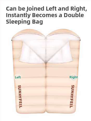 SunnyFeel Mountain Gate Lauko žieminis miegmaišis — lengvas automobiliui, suaugusiems; Užpildas: imitacinė pūkų medžiaga; Vidaus: plauti medvilnė; Audinys: Chunya spinning; Struktūra: vokinis tipas