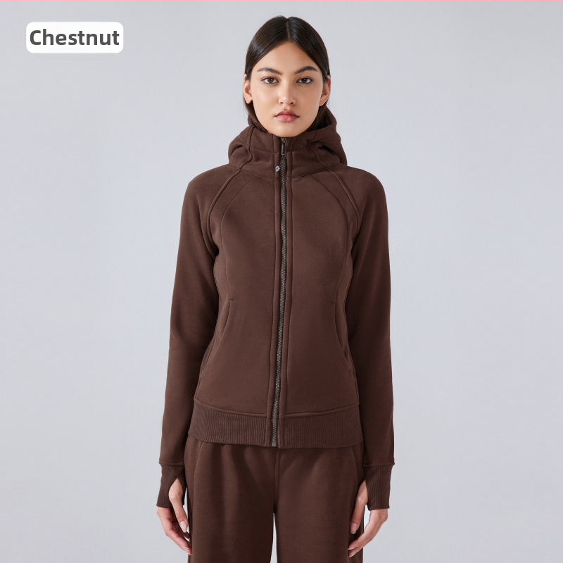 Moteriška sportinė striukė su gobtuvu žiemai – tankus medvilnės mišinio audinys, stovinti apykaklė, ilgos rankovės DJ028