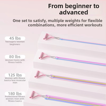 Kovos priešinimo virvės komplektas namų fitnesui — pečių, nugaros ir kojų treniruotėms, medžiaga TPR, modelis AH0700R2609