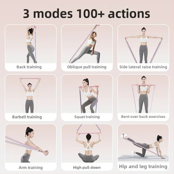 Kovos priešinimo virvės komplektas namų fitnesui — pečių, nugaros ir kojų treniruotėms, medžiaga TPR, modelis AH0700R2609