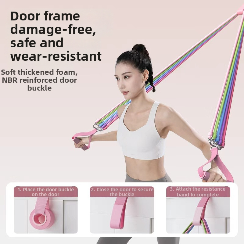 Kovos priešinimo virvės komplektas namų fitnesui — pečių, nugaros ir kojų treniruotėms, medžiaga TPR, modelis AH0700R2609