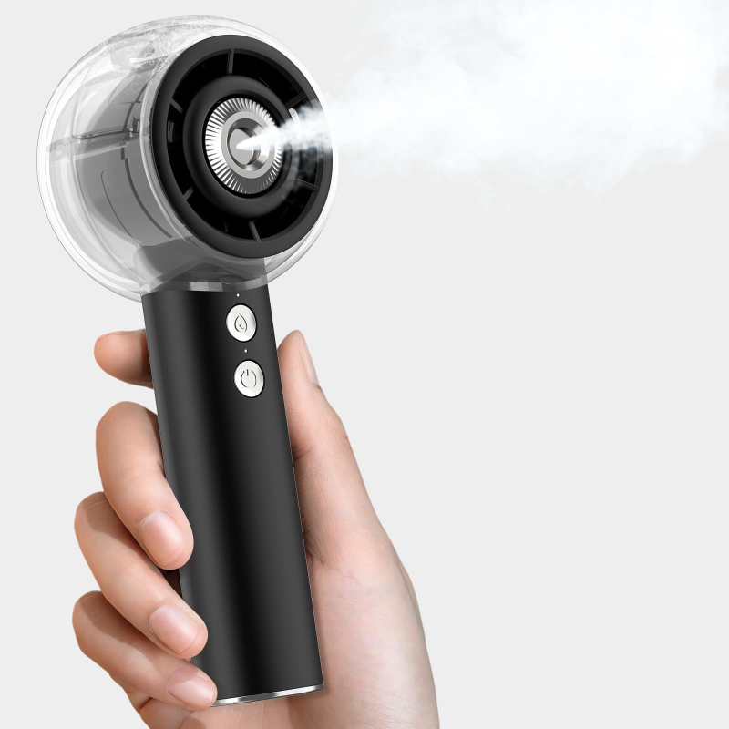 Ručni ventilator s funkcijom magle, brushless motor, ugrađena baterija 4000–6000 mAh, 4 brzine