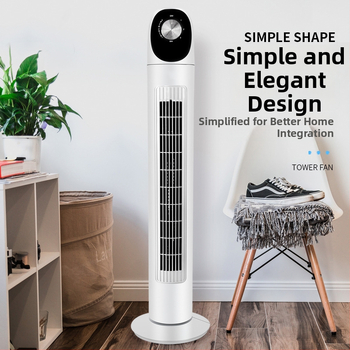 Xianke bez lāpstiņām torņa ventilators ar attālināto vadību, dabīgs vējš, 3 ātrumi, 45W, 220V 50Hz