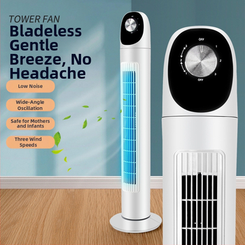 Xianke bez lāpstiņām torņa ventilators ar attālināto vadību, dabīgs vējš, 3 ātrumi, 45W, 220V 50Hz
