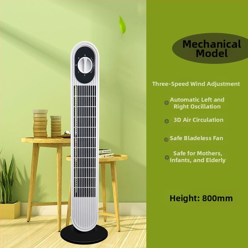 Xianke bez lāpstiņām torņa ventilators ar attālināto vadību, dabīgs vējš, 3 ātrumi, 45W, 220V 50Hz