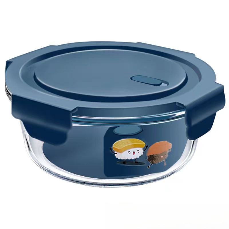 Okrugla staklena kutija za ručak s poklopcem – mikrovalna sigurnost, staklo borosilikatno, kapacitet 301–500 ml / 501–800 ml / 800–1000 ml