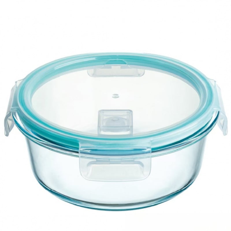 Okrugla staklena kutija za ručak s poklopcem – mikrovalna sigurnost, staklo borosilikatno, kapacitet 301–500 ml / 501–800 ml / 800–1000 ml