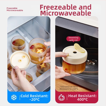 Aukštos borosilikatinio stiklo cilindrinė sriubos laikymo dėžutė su spaustu logotipu ir pritaikymu