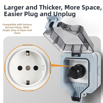 Āra IP66 ūdensizturīga sienas kontaktligzda, rūpnieciska dizaina, vienpolu kontaktligzda, Eiropas standarts, vācu stils