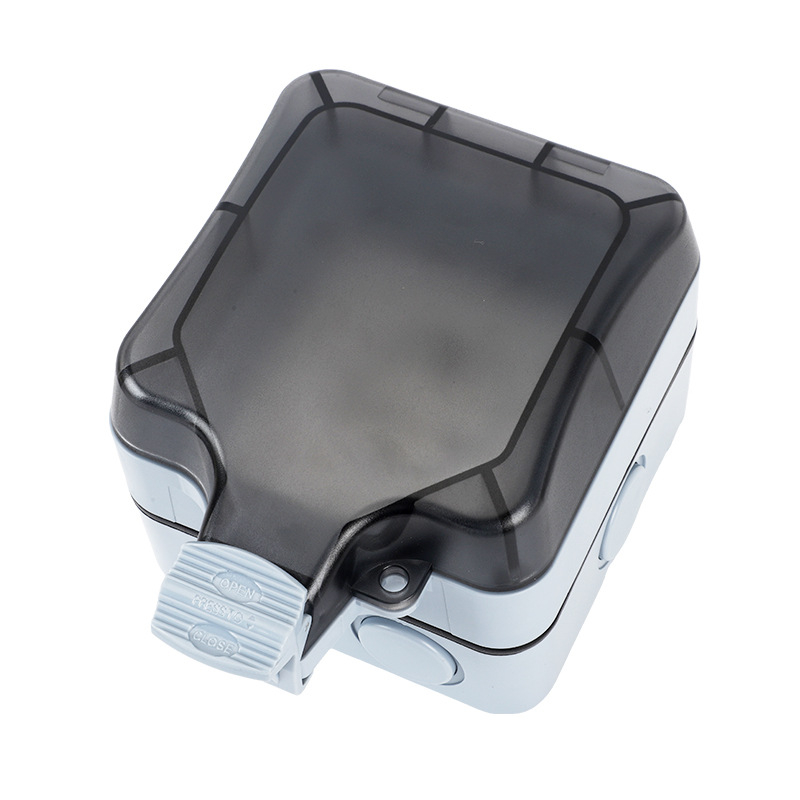 Kültéri IP66 vízálló falra szerelhető aljzat, ipari kivitel, egypólusos, európai szabvány, német stílus