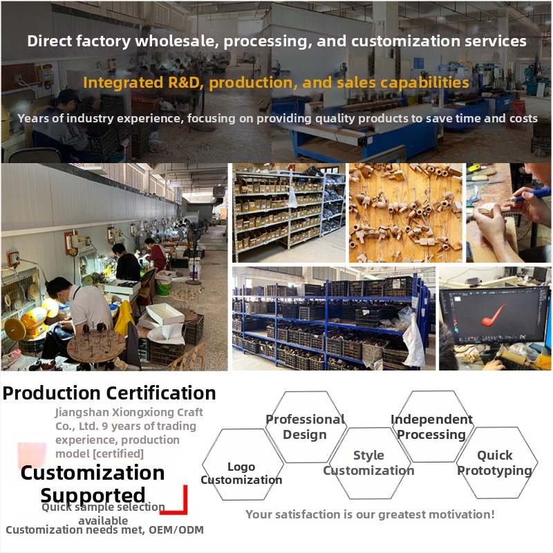 Cigaro burnos vamzdelis iš rožinio medžio ir Ebenių, pritaikomas, su instrukcija, paprastas stilius