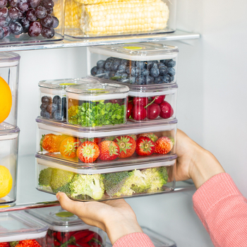 Кухненска кутия за съхранение в хладилник – пластмасова, запечатваща, за плодове, зеленчуци и зърнени храни