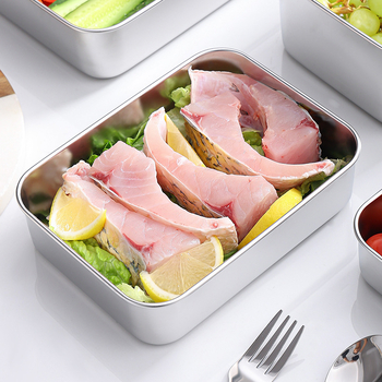 Kutija za hranu od 316 nerđajućeg čelika s poklopom – kvadratna, zapečaćena posuda za čuvanje hrane