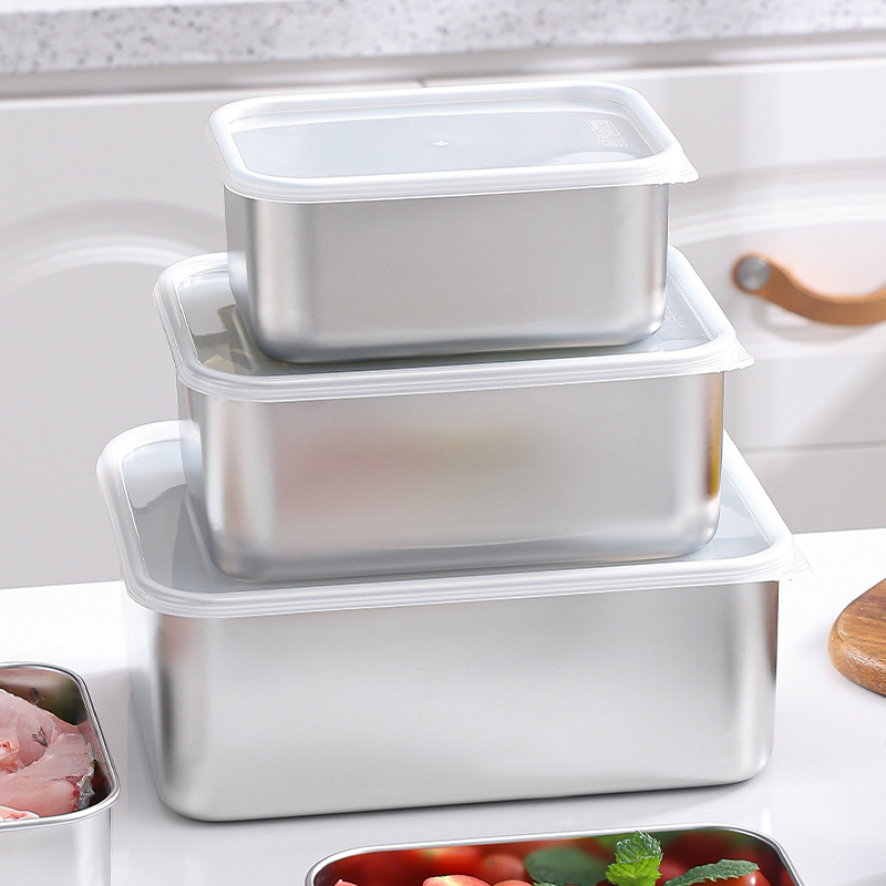 Kutija za hranu od 316 nerđajućeg čelika s poklopom – kvadratna, zapečaćena posuda za čuvanje hrane