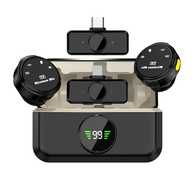 Q9 bežični lavalier mikrofon za livestream i snimanje videa na mobitelu — Bluetooth 5.3, 20Hz–20kHz, SNR ≥60dB, trajanje baterije 6–8h