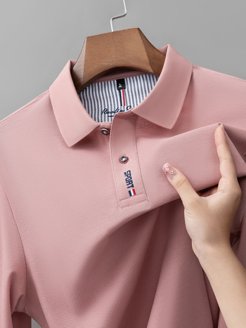 Поло риза с дълги ръкави, 100% памук, редовна кройка, бродерия, зима