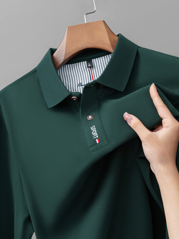 Поло риза с дълги ръкави, 100% памук, редовна кройка, бродерия, зима