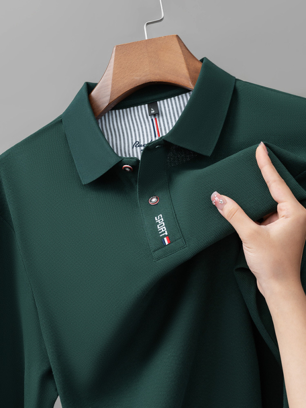 Поло риза с дълги ръкави, 100% памук, редовна кройка, бродерия, зима