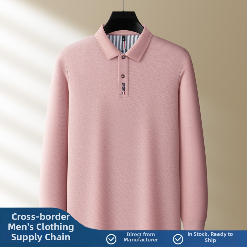 Polo särk pikkade uksadega, 100% puuvill, regulaarne lõige, tikand, talvehooaeg