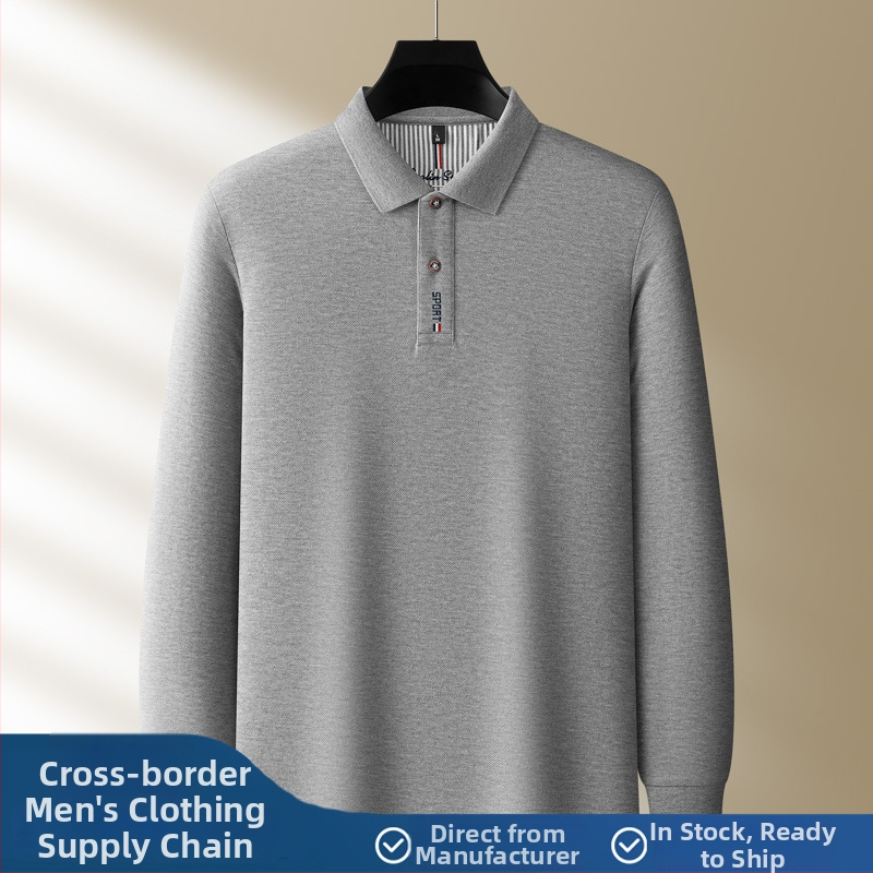 Polo särk pikkade uksadega, 100% puuvill, regulaarne lõige, tikand, talvehooaeg