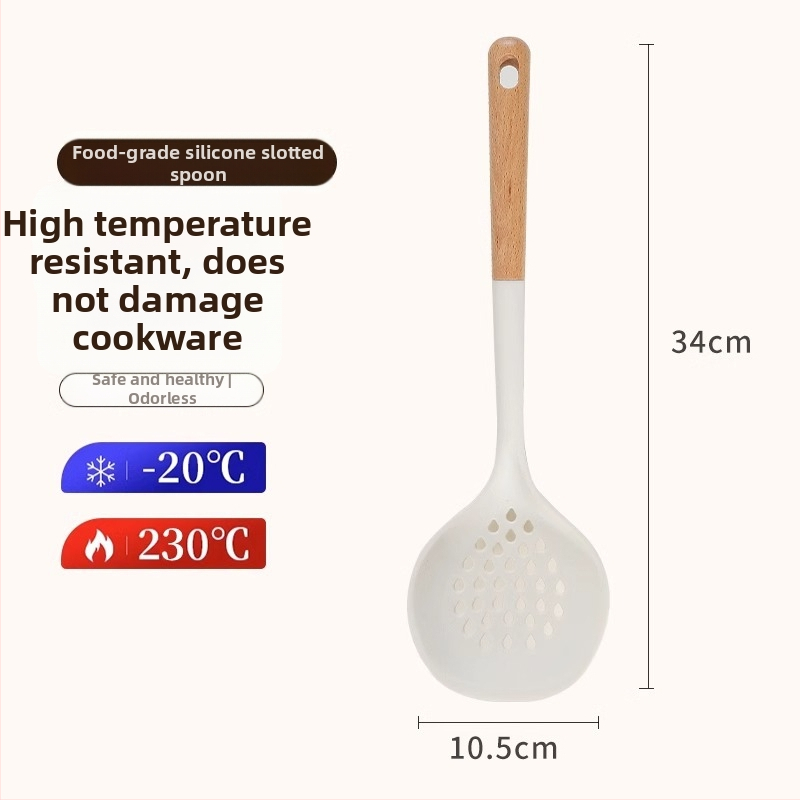 Silicone spatulų rinkinys su medine rankena, atsparus aukštai temperatūrai, nelimpan