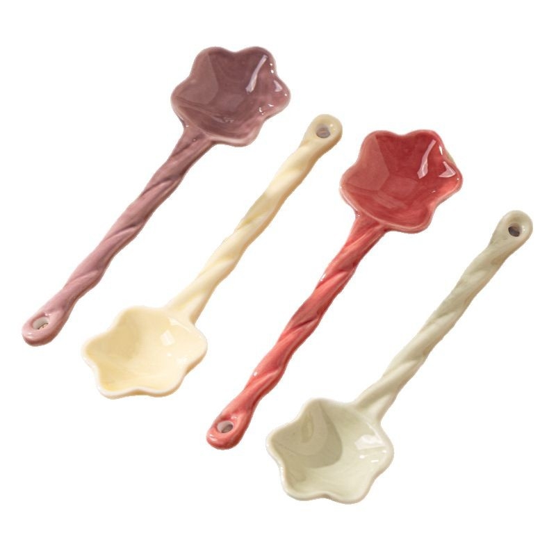 Keramička desertna žlica za kućnu upotrebu, moderni minimalistički stil, jednobojni uzorak, Persson Ceramics