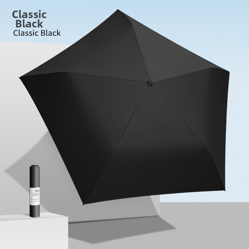 Labai lengvas saulės skėtis su 6 šereliais, aliuminio kotas, 210T poliesterio gaubtas, rankinis atidarymas uždarymas, UV apsauga UPF > 50