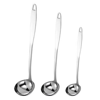 Sriubos šaukštas su įmontuotu sieteliu, sutirštintas 304 nerūdijančio plieno, ilgas kotas, neslidžia rankena, atspari aukštoms temperatūroms