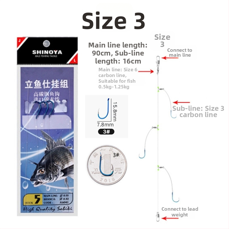 Romano āķis ar auklu Nr. 6, jūras makšķerēšana no laivas