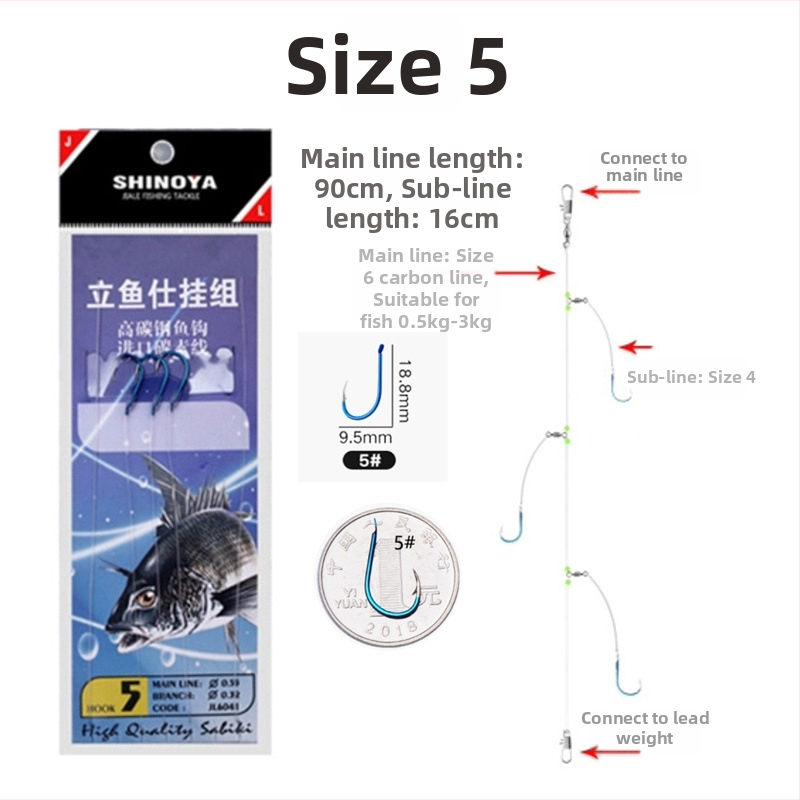 Romano āķis ar auklu Nr. 6, jūras makšķerēšana no laivas