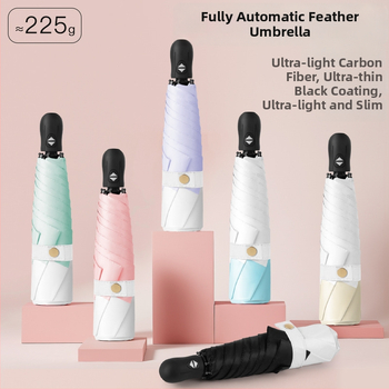 Ultra lengvas sulankstomas skėtis su automatinio atidarymo, pusautomatinio uždarymo, 6 rėmo dalių lydinio rėmas, plieninis kotas, 30D ultra plonas lipdytas audinys