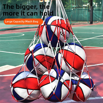 Krepšinio tinklinio krepšys, didelės talpos kamuolių saugojimo krepšys krepšiniui, futbolui ir tinkliniui; medžiaga: poliesteris ir polipropolenas.