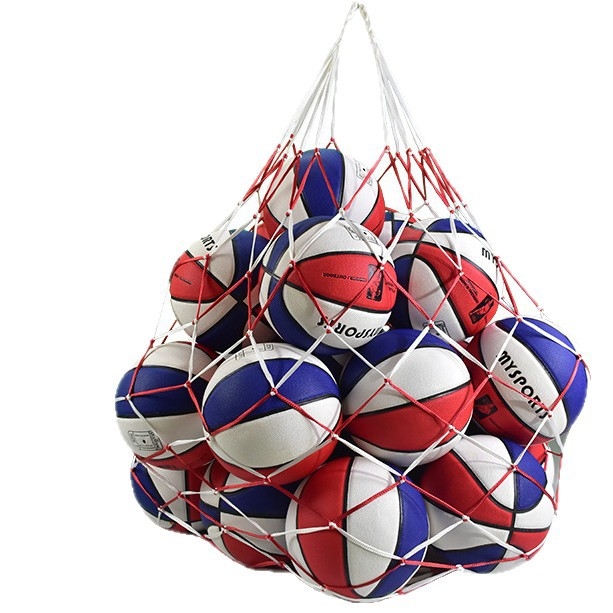 Krepšinio tinklinio krepšys, didelės talpos kamuolių saugojimo krepšys krepšiniui, futbolui ir tinkliniui; medžiaga: poliesteris ir polipropolenas.