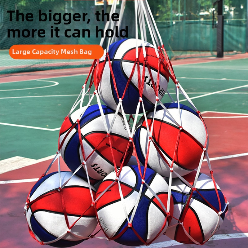 Krepšinio tinklinio krepšys, didelės talpos kamuolių saugojimo krepšys krepšiniui, futbolui ir tinkliniui; medžiaga: poliesteris ir polipropolenas.