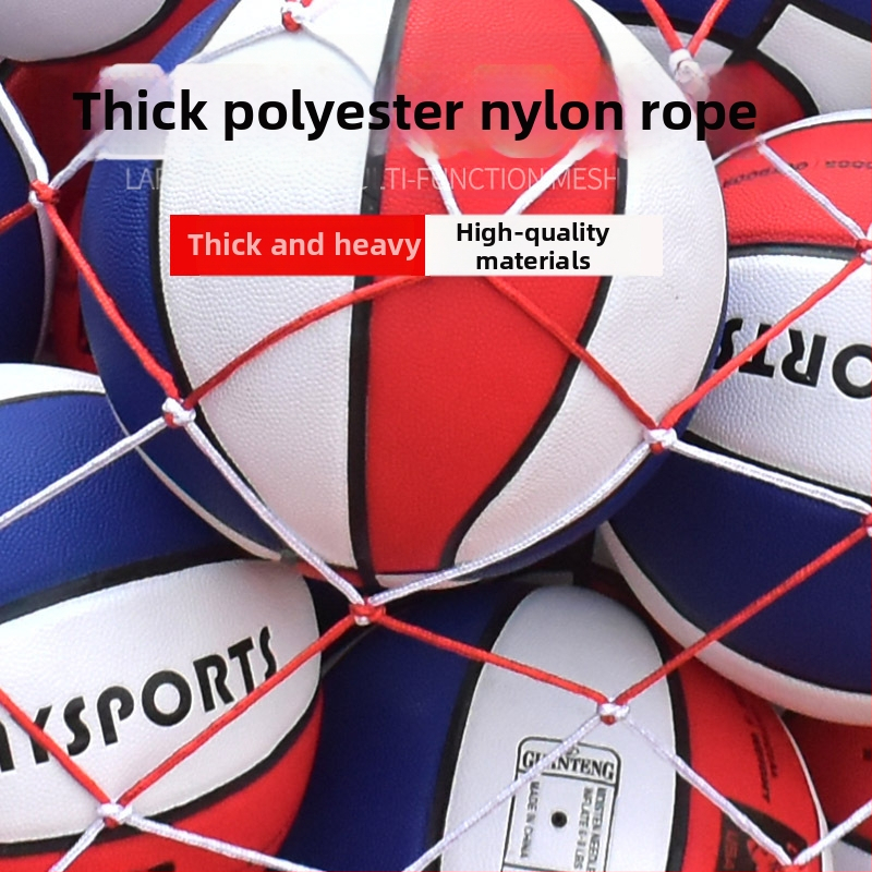 Krepšinio tinklinio krepšys, didelės talpos kamuolių saugojimo krepšys krepšiniui, futbolui ir tinkliniui; medžiaga: poliesteris ir polipropolenas.