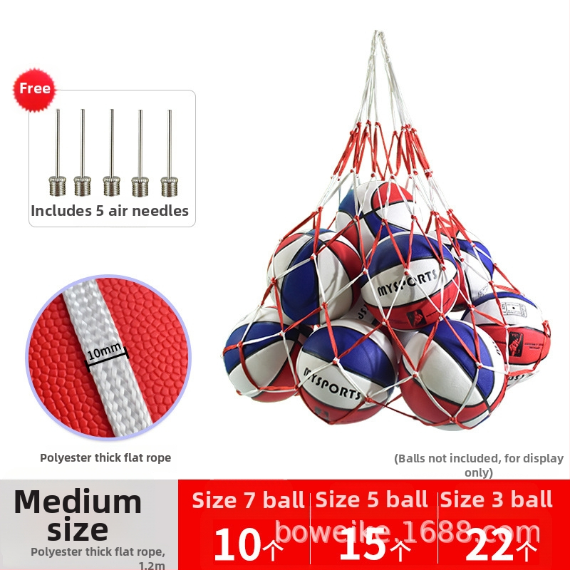 Krepšinio tinklinio krepšys, didelės talpos kamuolių saugojimo krepšys krepšiniui, futbolui ir tinkliniui; medžiaga: poliesteris ir polipropolenas.