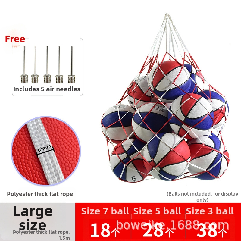 Krepšinio tinklinio krepšys, didelės talpos kamuolių saugojimo krepšys krepšiniui, futbolui ir tinkliniui; medžiaga: poliesteris ir polipropolenas.