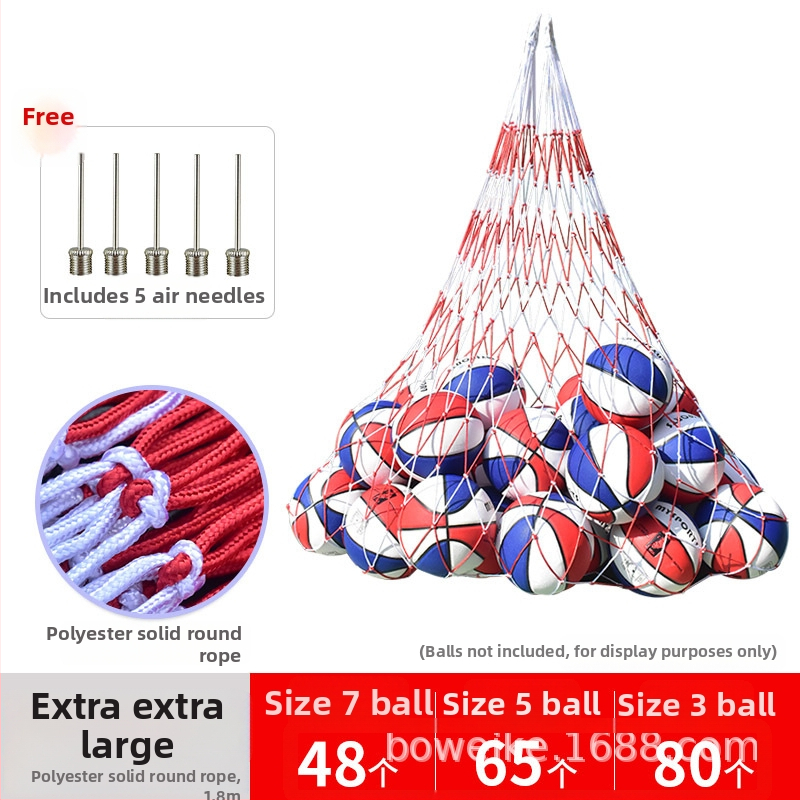 Krepšinio tinklinio krepšys, didelės talpos kamuolių saugojimo krepšys krepšiniui, futbolui ir tinkliniui; medžiaga: poliesteris ir polipropolenas.