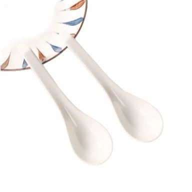 Lingură de supă din ceramică - design modern minimalist, pentru adulți, rezistentă la temperaturi înalte, imprimare de logo disponibil