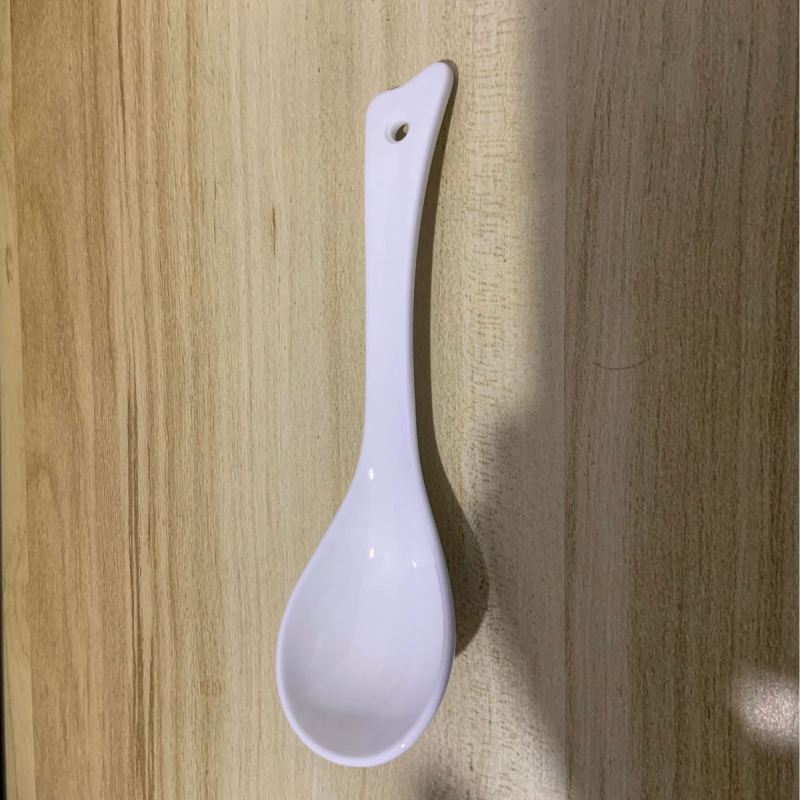 Lingură de supă din ceramică - design modern minimalist, pentru adulți, rezistentă la temperaturi înalte, imprimare de logo disponibil