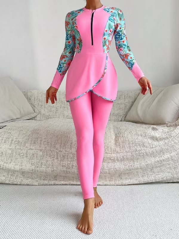 Moterų ilgos rankovėmis maudymosi kostiumėlis, 82% poliesteris, pamušalas 18% poliesterio, svoris 400 g