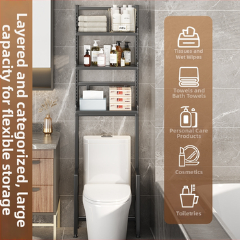 Longxia 0173-S012 3 aukštų grindų vonios kambario stovas tualetai ir skalbimo mašinai, apkrova 20 kg, paviršiaus dažai kepimo