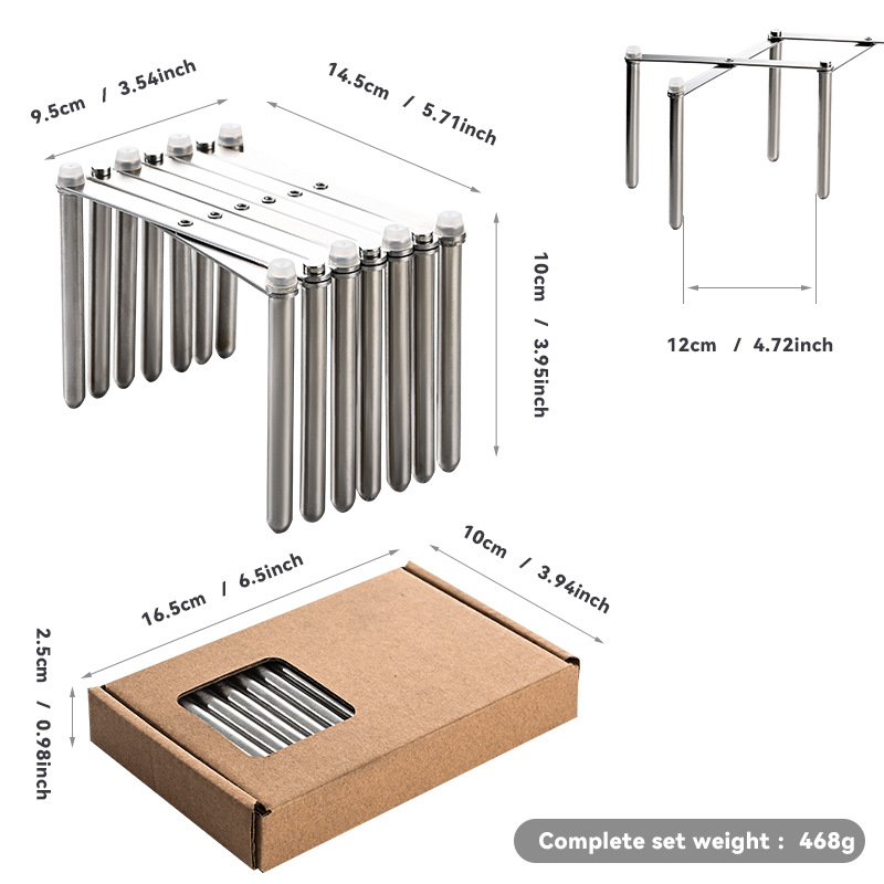 Nerūdijančio plieno ištemptinis sulankstomas šoninis laikiklis plokštėms ir puodų dangteliams laikyti, išardomas daugiakryptis virtuvės organizatorius