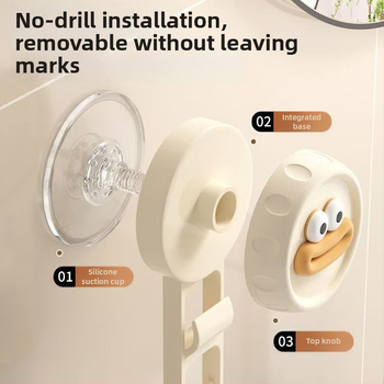 Sieninis virtuvės organizatorius svogūnams, imbierui ir česnakui – plastmasinis, su siurbimo laikikliu, be gręžimo