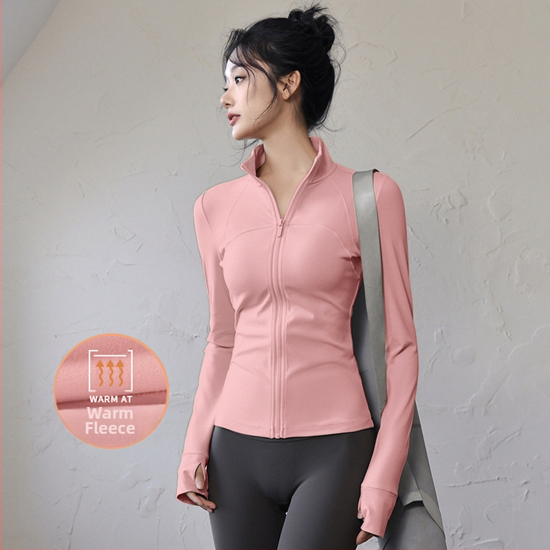 Ženski top za jogu i fitness – uski kroj, dugi rukavi, brzo sušeći materijal; tkanina: mješavina kemijskih vlakana, sastav tkanine: 82,5% poliester; podstava: Spandex, sadržaj podstave: poliester