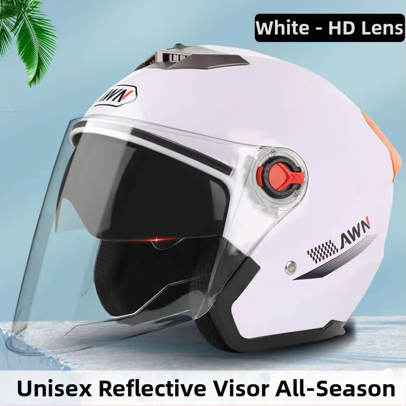 AWN 3/4 šalmas su dvigubomis vizierėmis, ABS medžiaga, 3C sertifikatas, visų sezonų naudojimui, skirtas elektrinėms transporto priemonėms ir kasdieniams važiavimams