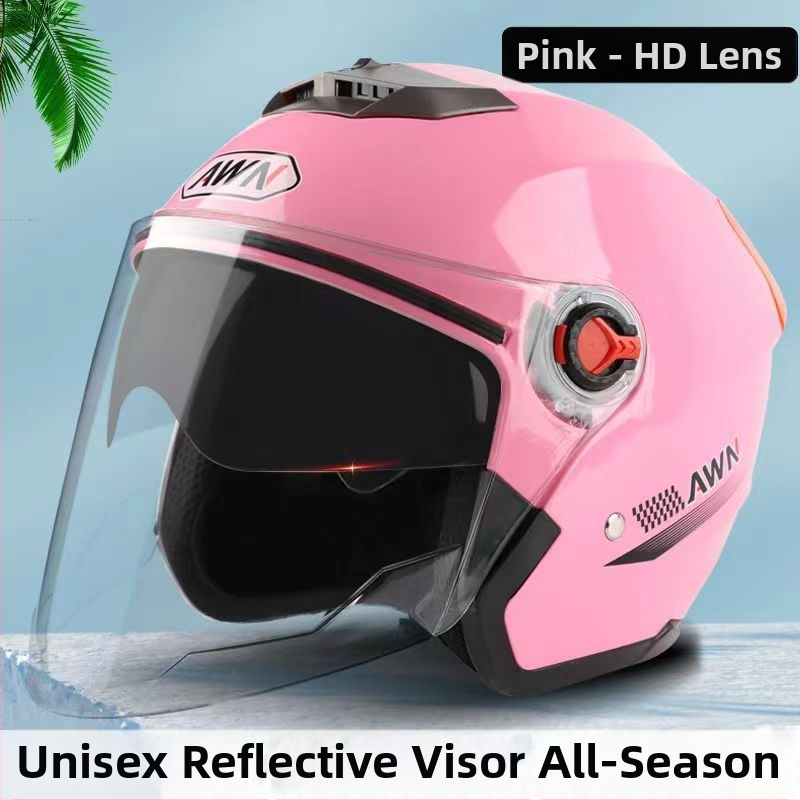 AWN 3/4 šalmas su dvigubomis vizierėmis, ABS medžiaga, 3C sertifikatas, visų sezonų naudojimui, skirtas elektrinėms transporto priemonėms ir kasdieniams važiavimams