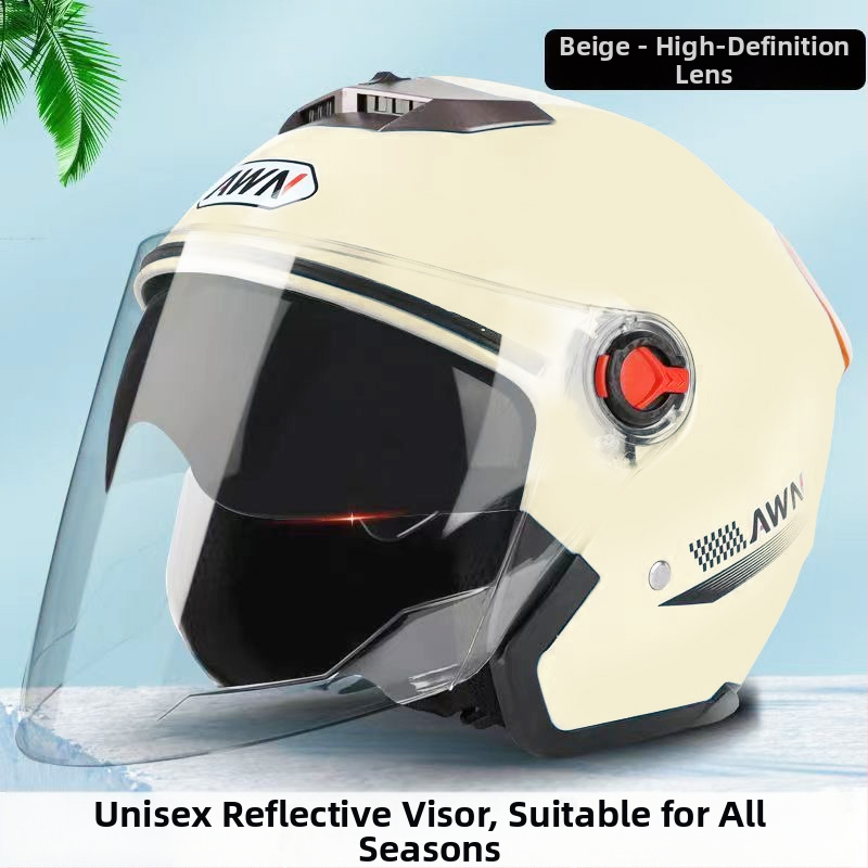 AWN 3/4 šalmas su dvigubomis vizierėmis, ABS medžiaga, 3C sertifikatas, visų sezonų naudojimui, skirtas elektrinėms transporto priemonėms ir kasdieniams važiavimams